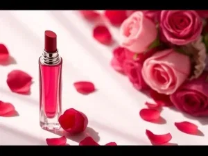 Ana Abiyedh Rouge bottle with rose petals – budget Baccarat Rouge 540 dupe