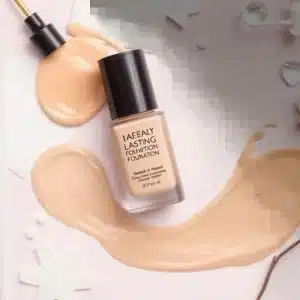 lasting foundation for oily skin beauty flatlay”