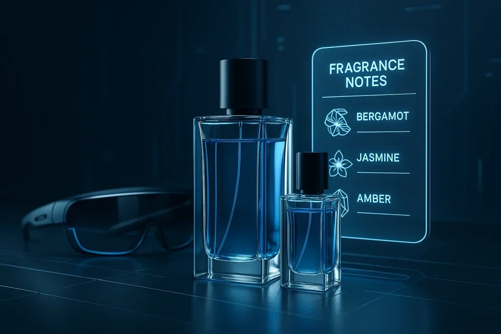 Futuristic fragrance technology showing the next generation of perfume trends emerging from PerfumeTok in 2025